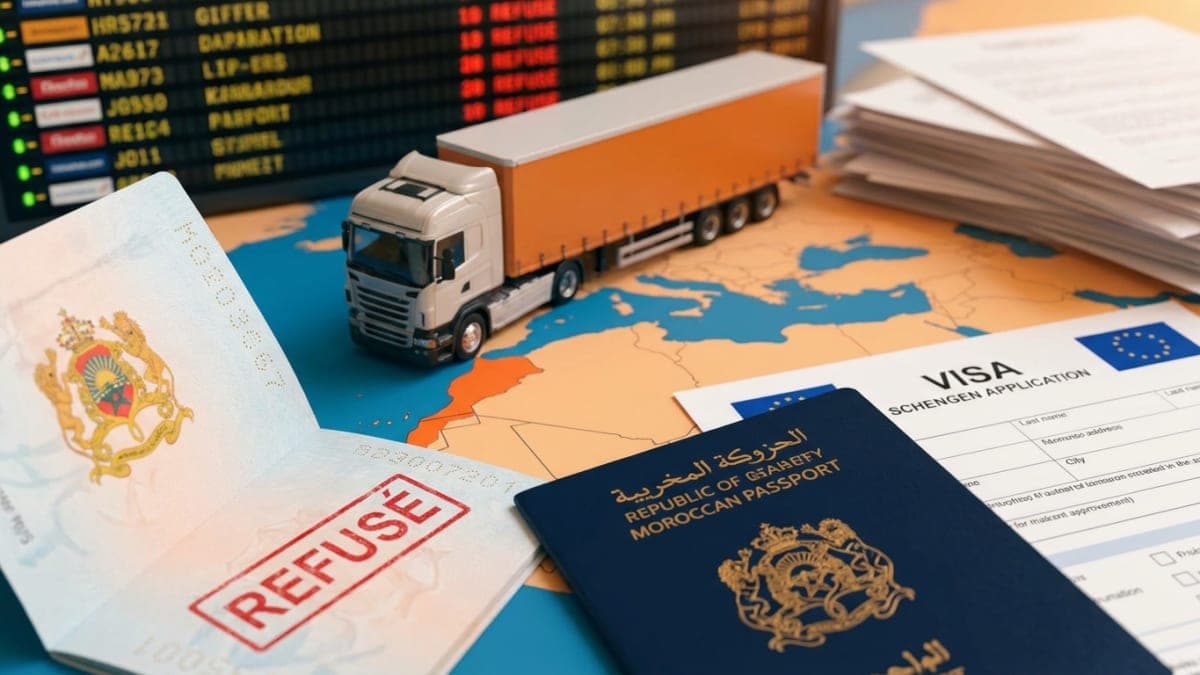 رفض فيزا شنغن لسائقي النقل الطرقي بالمغرب: كيف تطعن قانونياً وتحمي عقدك التجاري؟